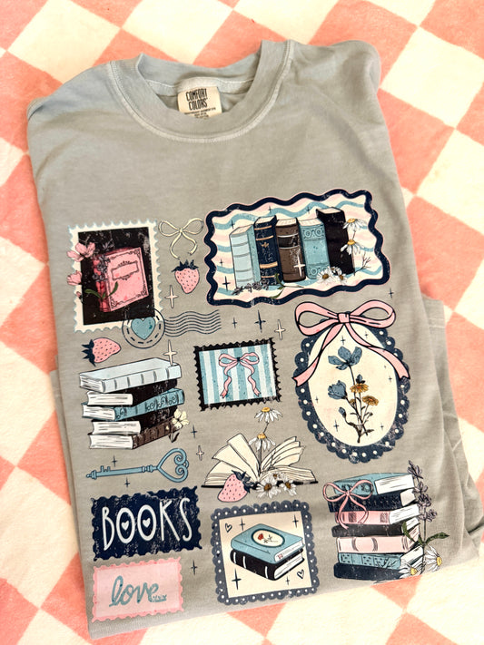 Sage vintage books tee